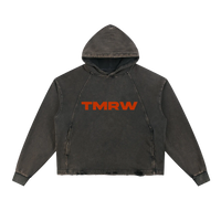 Vintage Washed Frayed-Hem Hoodie