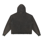 Vintage Washed Frayed-Hem Hoodie