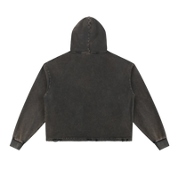 Vintage Washed Frayed-Hem Hoodie
